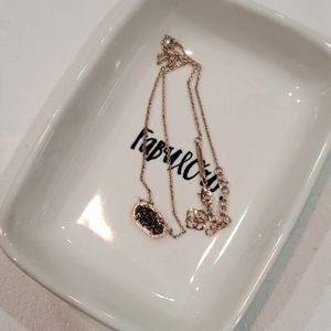 Kendra Scott Elisa Rose Gold Pendant Necklace in Platinum Drusy